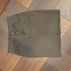 Ethyl M olive green jean skirt